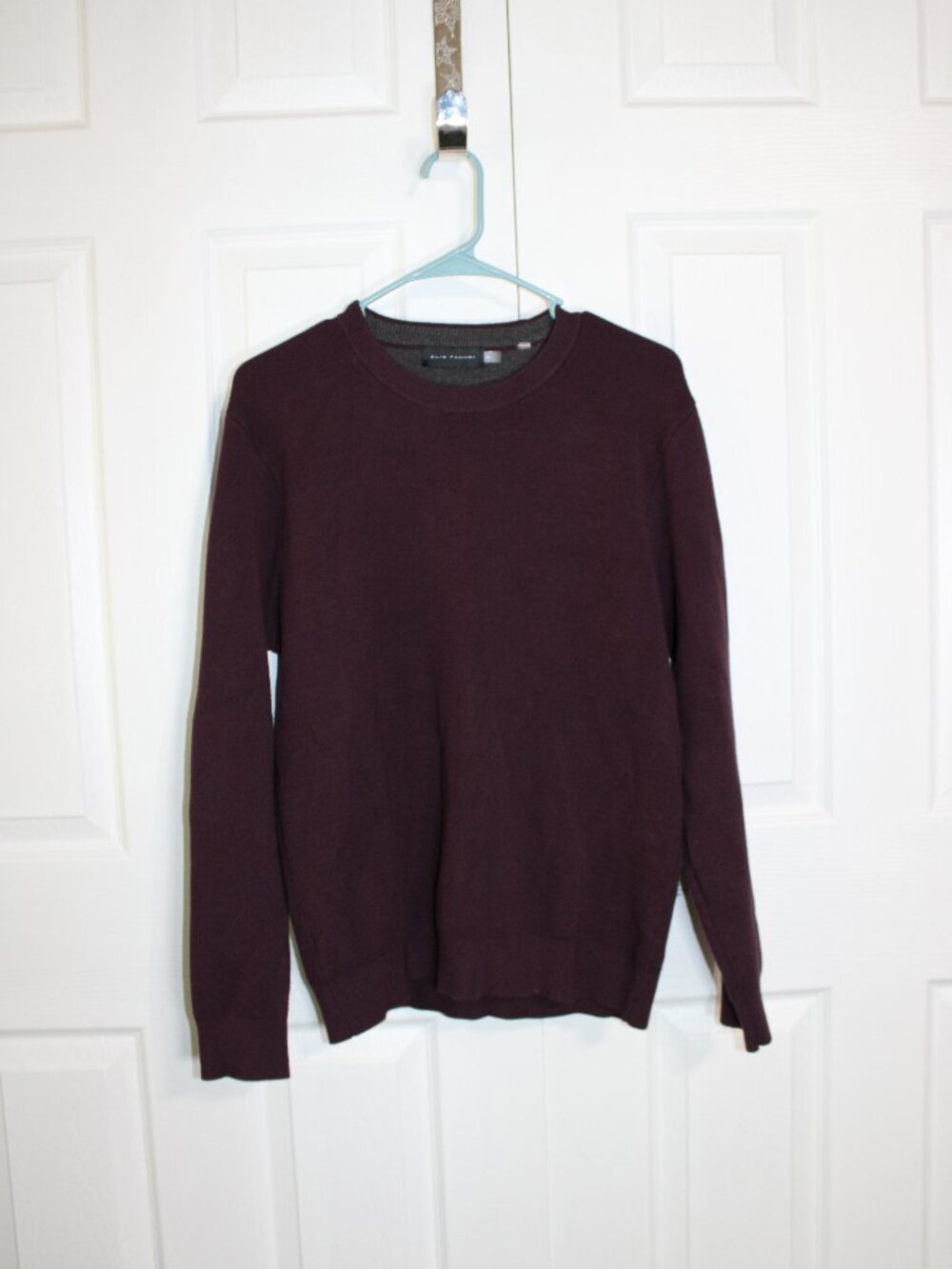 Elie Tahari Purple Long Sleeve Crew Neck Knit Sweater